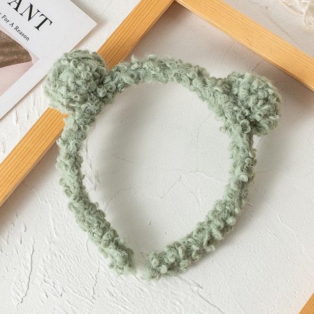 New Gils Cute Plush Bear Rabbit Ears Headband Autumn Winter Head Hoop Cartoon Girls Kid Hairband Headdress Gorgeous Hair Accessories For Women