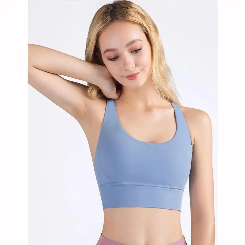 New High Quality Fabric Nylon Breathable Women Yoga Tops Bra Solid Color And Sports Wear Outdoor Exercise Clothes For Ladies