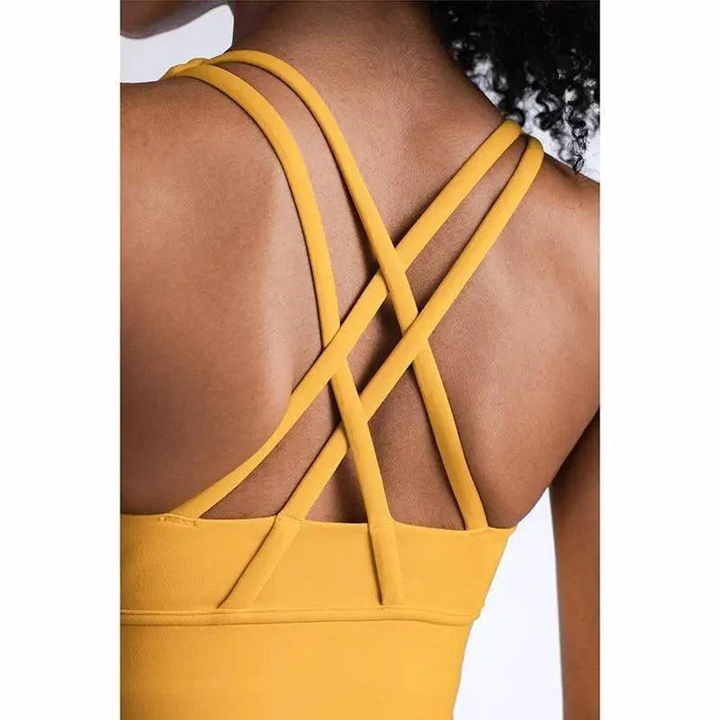 New High Quality Fabric Nylon Breathable Women Yoga Tops Bra Solid Color And Sports Wear Outdoor Exercise Clothes For Ladies