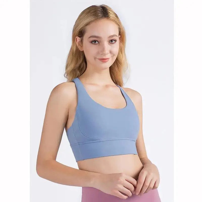 New High Quality Fabric Nylon Breathable Women Yoga Tops Bra Solid Color And Sports Wear Outdoor Exercise Clothes For Ladies