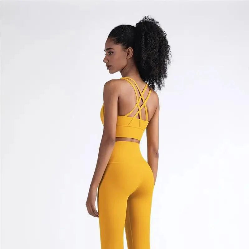 New High Quality Fabric Nylon Breathable Women Yoga Tops Bra Solid Color And Sports Wear Outdoor Exercise Clothes For Ladies