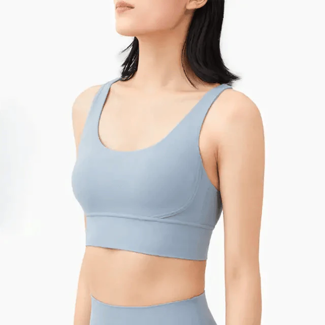 New High Quality Fabric Nylon Breathable Women Yoga Tops Bra Solid Color And Sports Wear Outdoor Exercise Clothes For Ladies