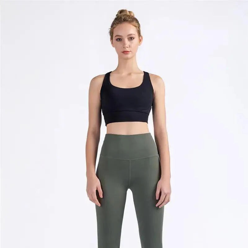 New High Quality Fabric Nylon Breathable Women Yoga Tops Bra Solid Color And Sports Wear Outdoor Exercise Clothes For Ladies