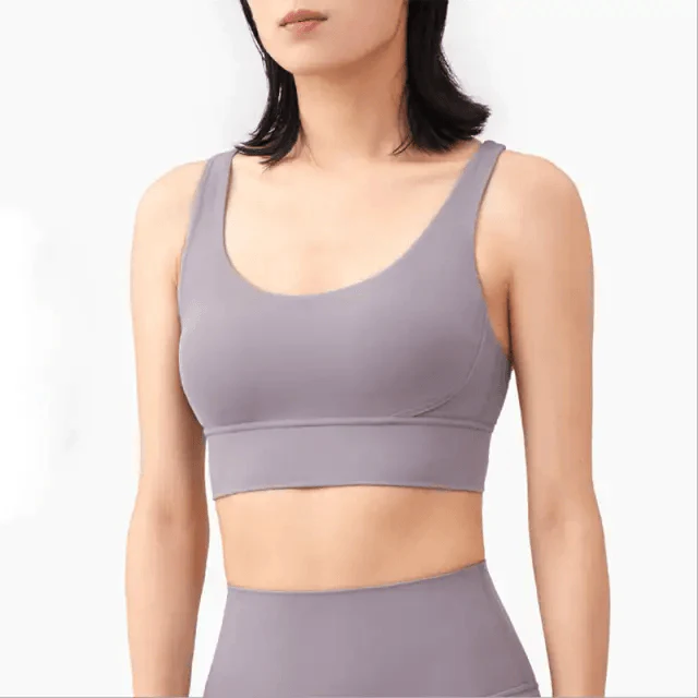 New High Quality Fabric Nylon Breathable Women Yoga Tops Bra Solid Color And Sports Wear Outdoor Exercise Clothes For Ladies