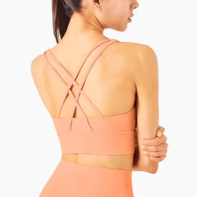 New High Quality Fabric Nylon Breathable Women Yoga Tops Bra Solid Color And Sports Wear Outdoor Exercise Clothes For Ladies