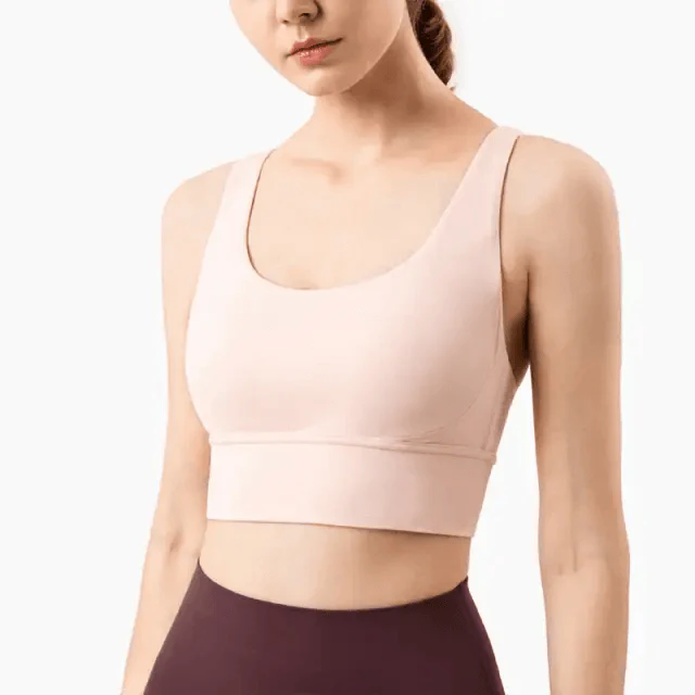 New High Quality Fabric Nylon Breathable Women Yoga Tops Bra Solid Color And Sports Wear Outdoor Exercise Clothes For Ladies