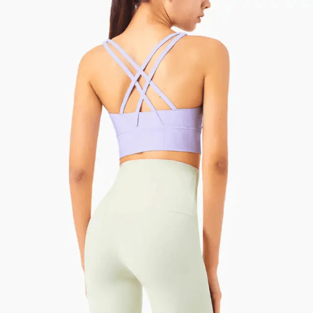 New High Quality Fabric Nylon Breathable Women Yoga Tops Bra Solid Color And Sports Wear Outdoor Exercise Clothes For Ladies