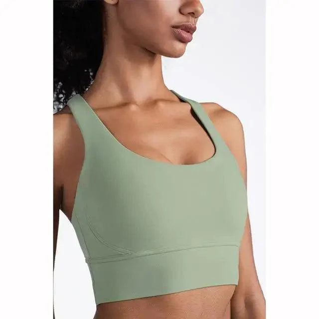 New High Quality Fabric Nylon Breathable Women Yoga Tops Bra Solid Color And Sports Wear Outdoor Exercise Clothes For Ladies