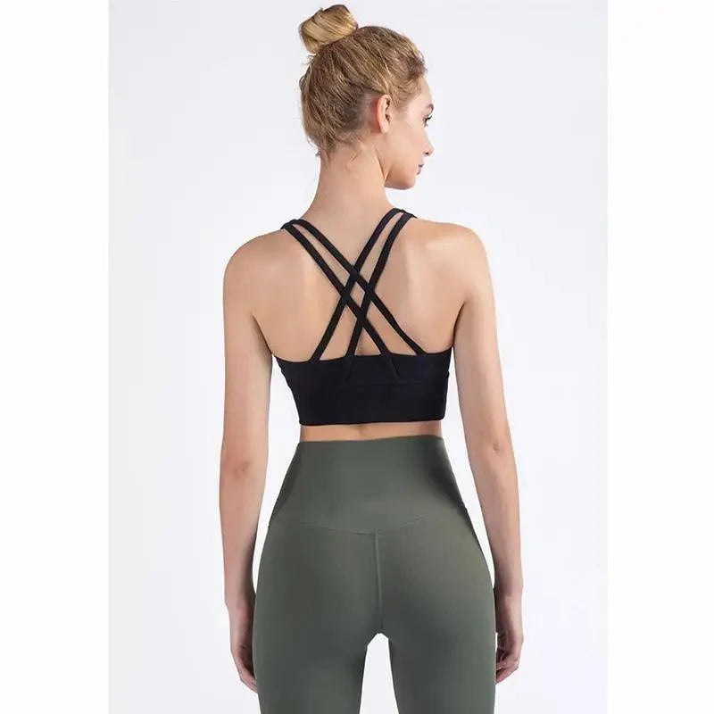 New High Quality Fabric Nylon Breathable Women Yoga Tops Bra Solid Color And Sports Wear Outdoor Exercise Clothes For Ladies