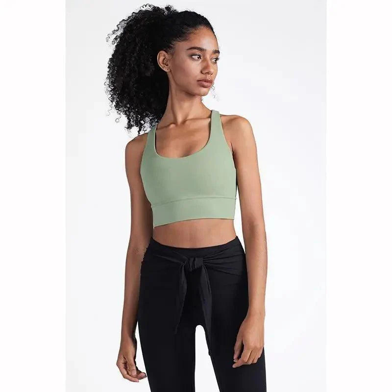 New High Quality Fabric Nylon Breathable Women Yoga Tops Bra Solid Color And Sports Wear Outdoor Exercise Clothes For Ladies