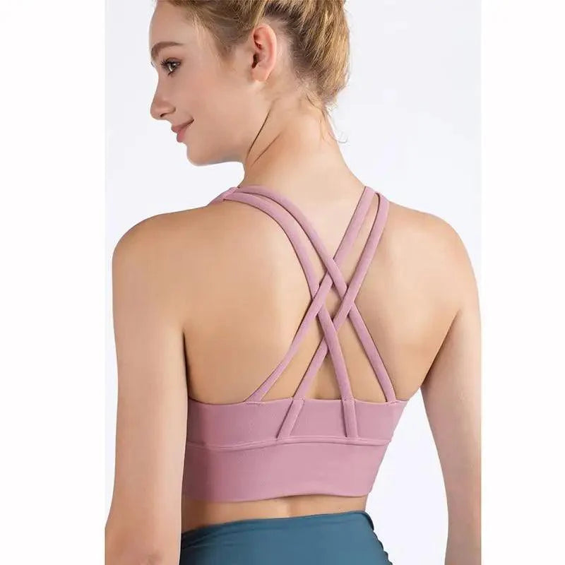 New High Quality Fabric Nylon Breathable Women Yoga Tops Bra Solid Color And Sports Wear Outdoor Exercise Clothes For Ladies