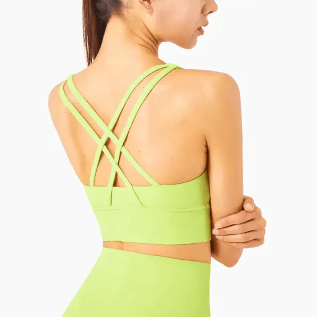 New High Quality Fabric Nylon Breathable Women Yoga Tops Bra Solid Color And Sports Wear Outdoor Exercise Clothes For Ladies