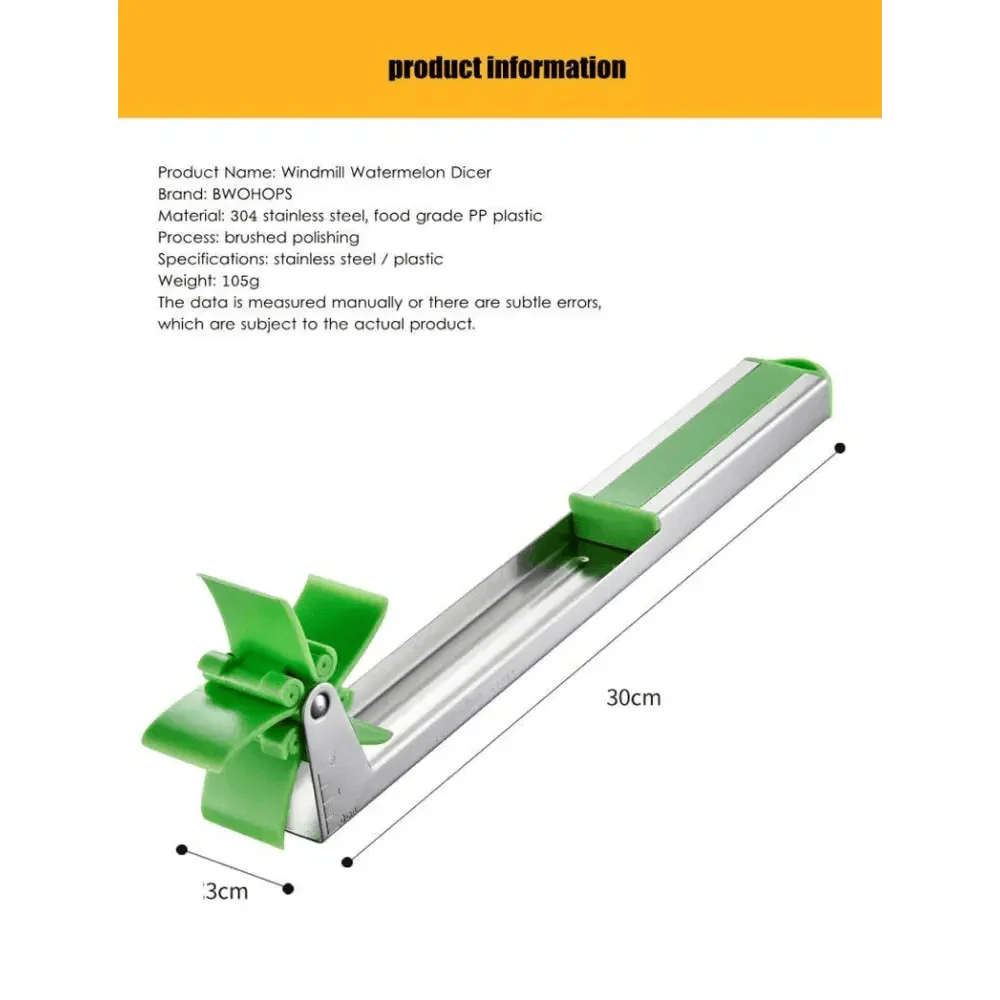 New Incredible Watermelon Cutter Multi Melon Knife Slicer Cutting Machine Stainless Steel Windmill Fruit Household Artifact Kitchen Tool