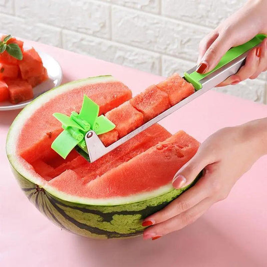New Incredible Watermelon Cutter Multi Melon Knife Slicer Cutting Machine Stainless Steel Windmill Fruit Household Artifact Kitchen Tool