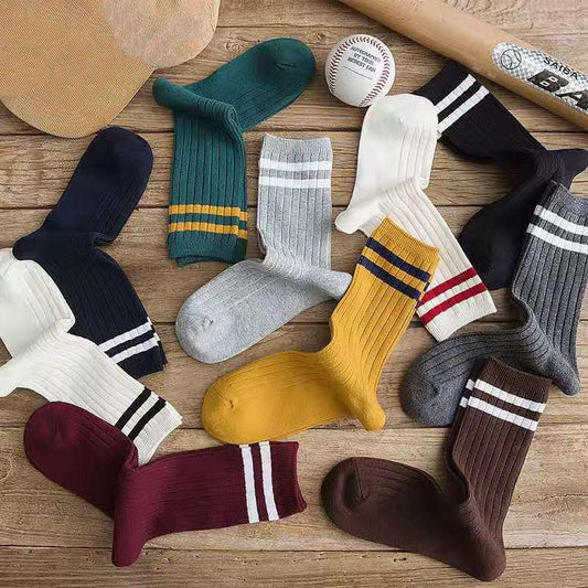 New Loose Solid Colors High School Girls Cute Socks Needles Knitting Cotton Scrunch Socks For Women