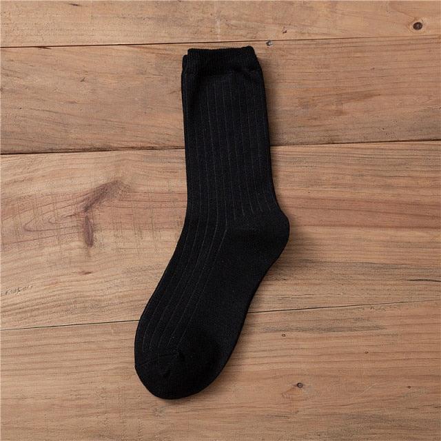 New Loose Solid Colors High School Girls Cute Socks Needles Knitting Cotton Scrunch Socks For Women