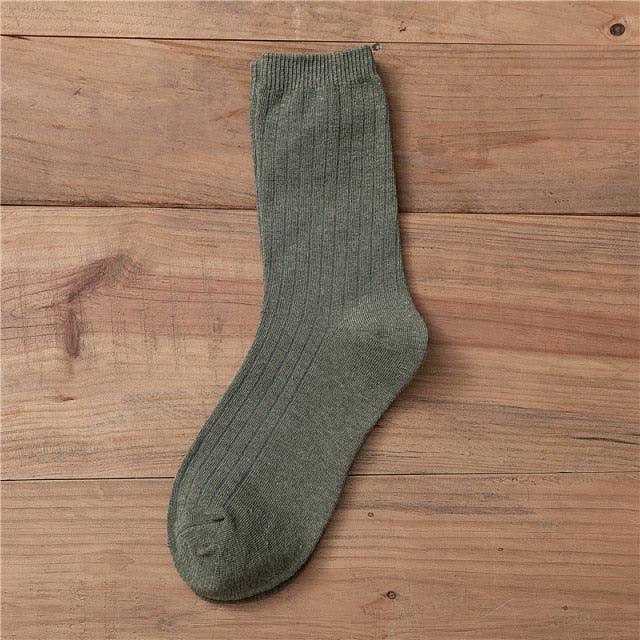 New Loose Solid Colors High School Girls Cute Socks Needles Knitting Cotton Scrunch Socks For Women