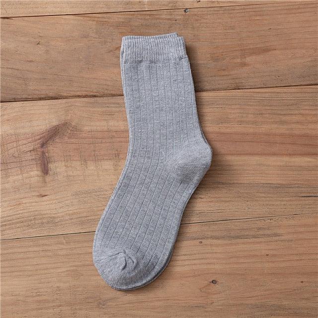 New Loose Solid Colors High School Girls Cute Socks Needles Knitting Cotton Scrunch Socks For Women