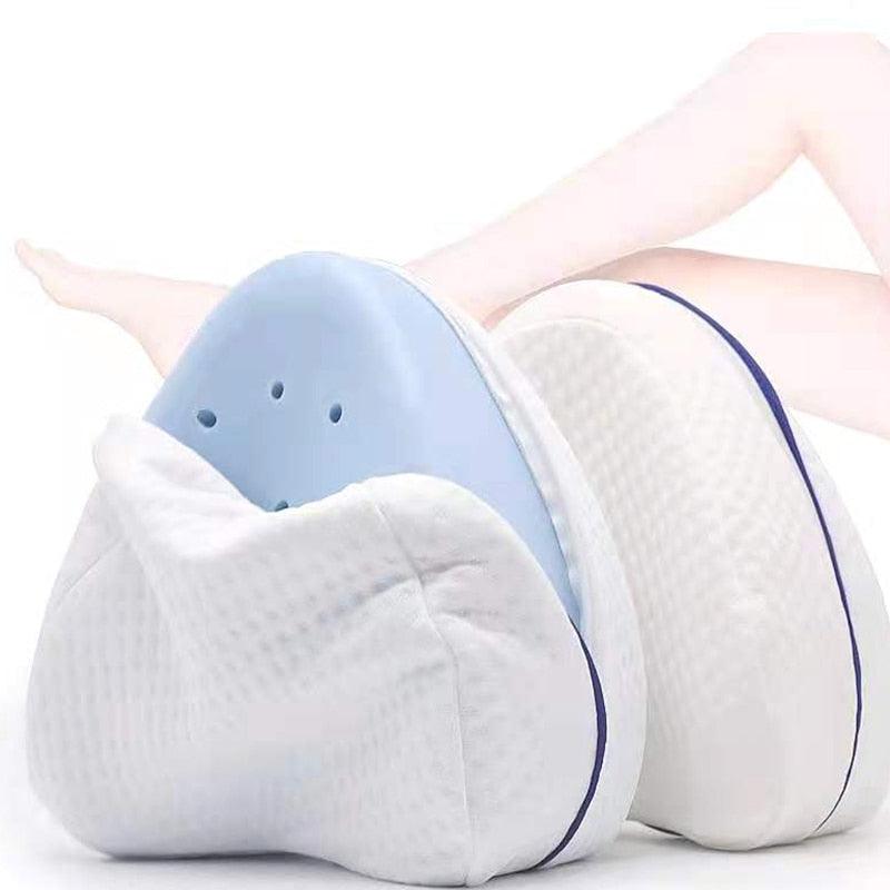 New Memory Cotton Leg Pillow Sleeping Orthopedic Sciatica Back Hip Body Joint Pain Relief Thigh Orthopedic Knee Pillow for Sciatica Relief  Back Pain  Leg Pain  Pregnancy Hip Joint Pain Leg Pad Cushion Home Memory Foam
