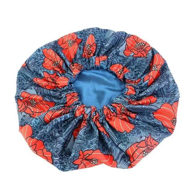 New Stunning Extra Large Satin Lined Bonnet Women Big Size Beauty Print Satin Silk Bonnet Sleep Night Cap Head Cover Bonnet Hat