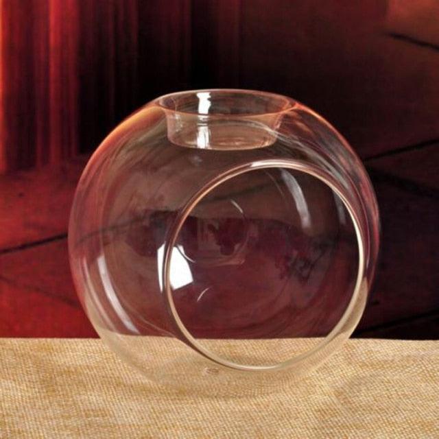 Round Hollow Glass Candle  Tea light Holder Candlestick Home Decorations for Dinner Table Wedding Candle Holder Wedding Candlestick Fine Transparent Crystal Glass Candlestick Dining Home Decor