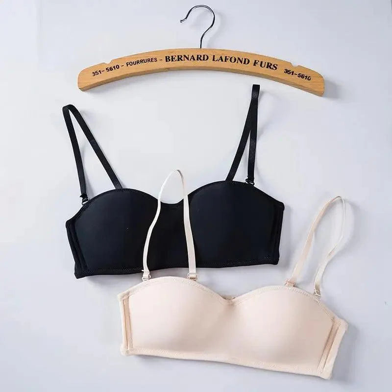 New Trendy Invisible Bras Bralette Underwear Women's Push Up Strapless Bra Wedding Brassiere Underwired Back 1/2 Cup
