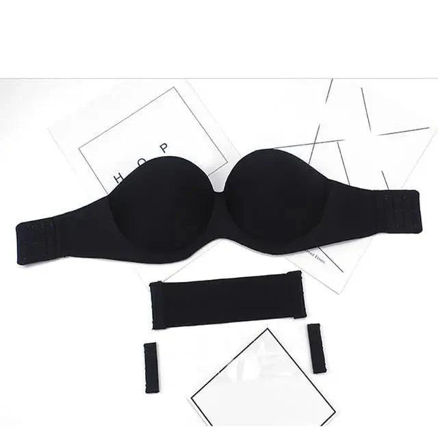 New Trendy Invisible Bras Bralette Underwear Women's Push Up Strapless Bra Wedding Brassiere Underwired Back 1/2 Cup