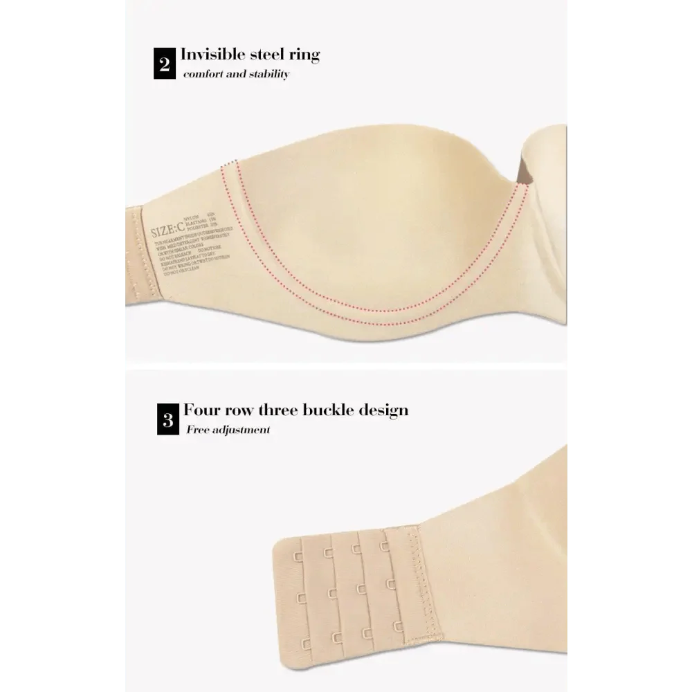 New Trendy Invisible Bras Bralette Underwear Women's Push Up Strapless Bra Wedding Brassiere Underwired Back 1/2 Cup