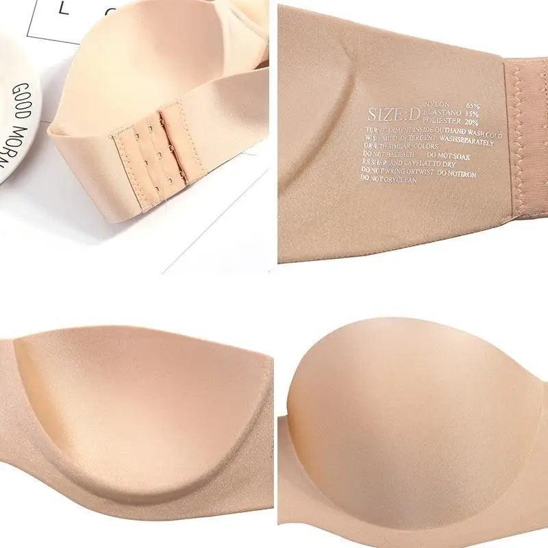 New Trendy Invisible Bras Bralette Underwear Women's Push Up Strapless Bra Wedding Brassiere Underwired Back 1/2 Cup