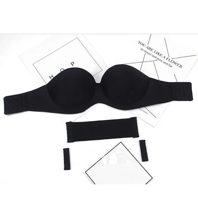 New Trendy Invisible Bras Bralette Underwear Women's Push Up Strapless Bra Wedding Brassiere Underwired Back 1/2 Cup