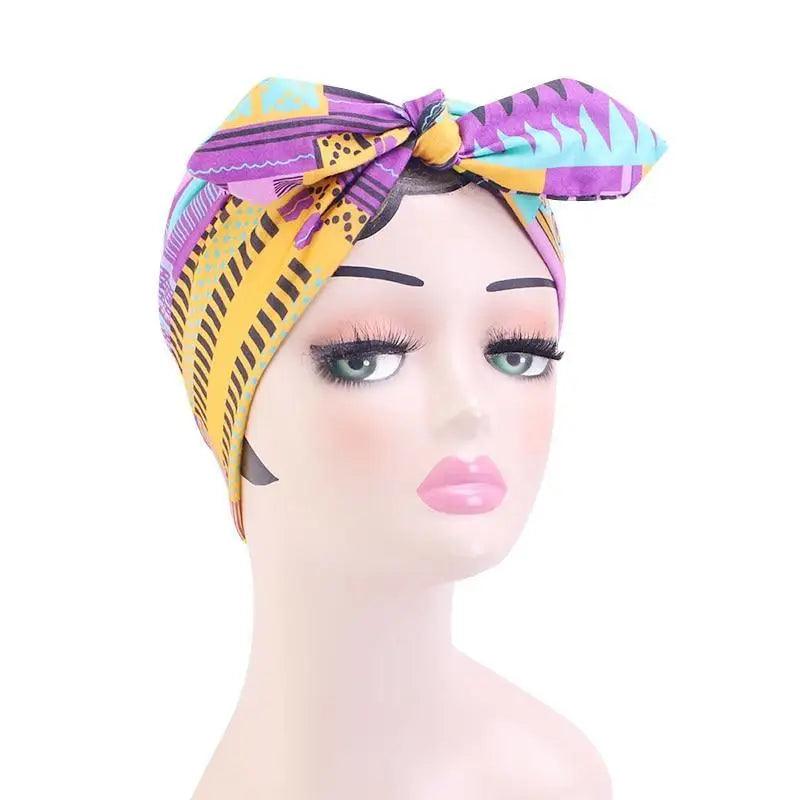 New Vintage African Print Stretch Bandana Head Wrap Long Scarf satin Floral Women Party Turban Headwear Cap Hair Accessories