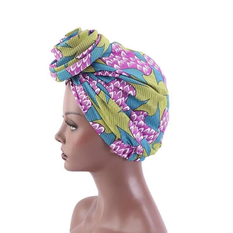 New Vintage African Print Stretch Bandana Head Wrap Long Scarf satin Floral Women Party Turban Headwear Cap Hair Accessories