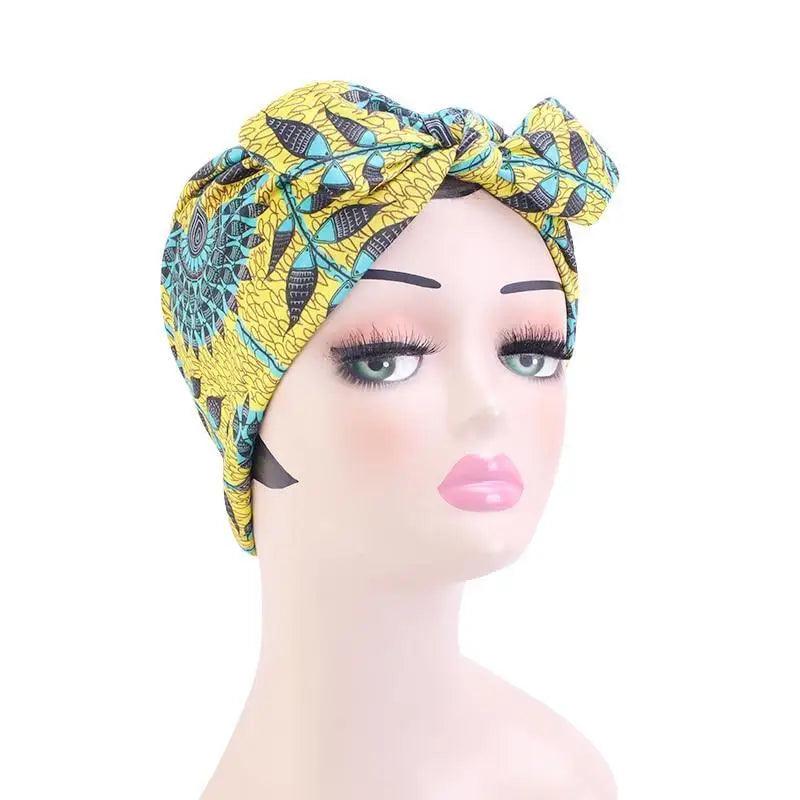 New Vintage African Print Stretch Bandana Head Wrap Long Scarf satin Floral Women Party Turban Headwear Cap Hair Accessories