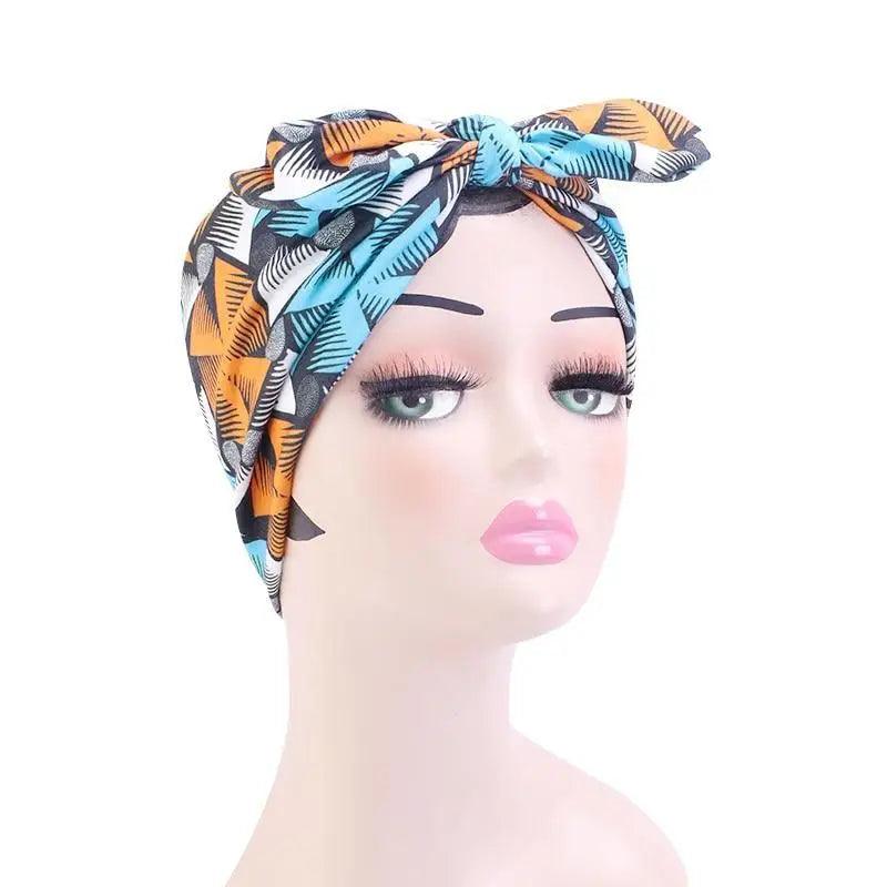 New Vintage African Print Stretch Bandana Head Wrap Long Scarf satin Floral Women Party Turban Headwear Cap Hair Accessories
