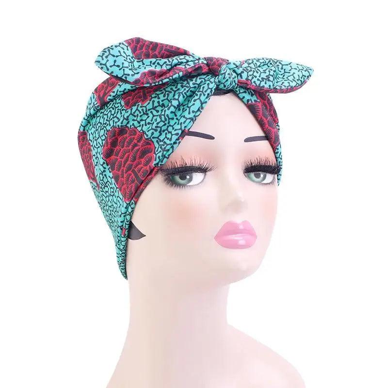 New Vintage African Print Stretch Bandana Head Wrap Long Scarf satin Floral Women Party Turban Headwear Cap Hair Accessories