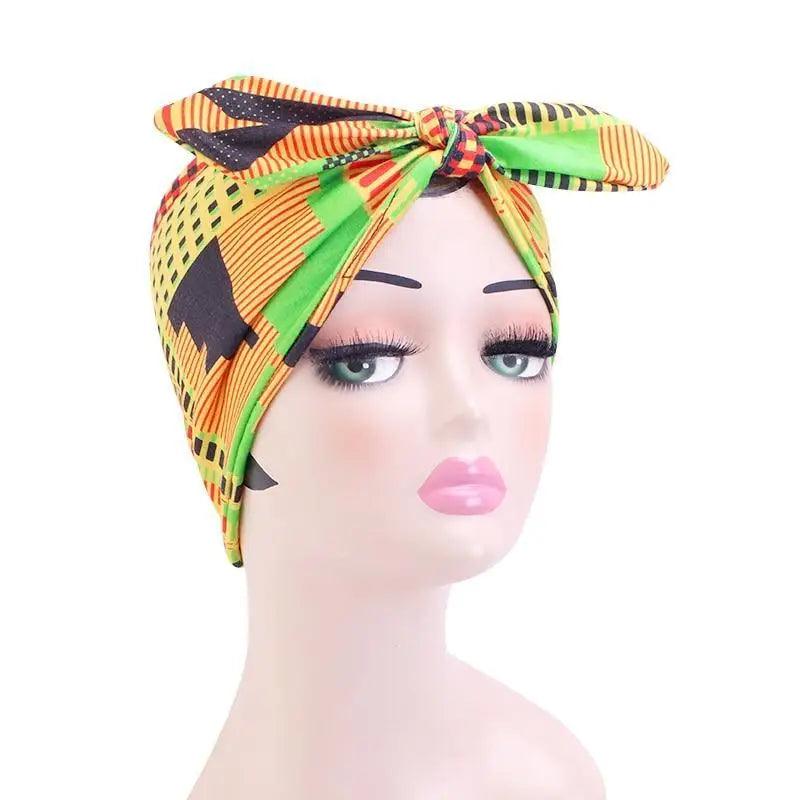 New Vintage African Print Stretch Bandana Head Wrap Long Scarf satin Floral Women Party Turban Headwear Cap Hair Accessories