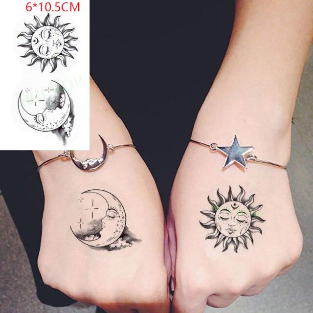New Waterproof Temporary Sticker Tattoo Flame Heart Star Element Body Art Cute Small Tattoos For Kids Womens
