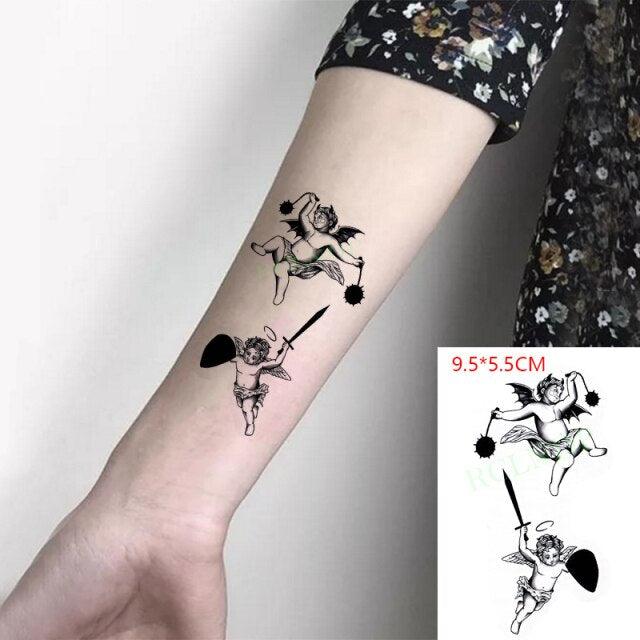 New Waterproof Temporary Sticker Tattoo Flame Heart Star Element Body Art Cute Small Tattoos For Kids Womens
