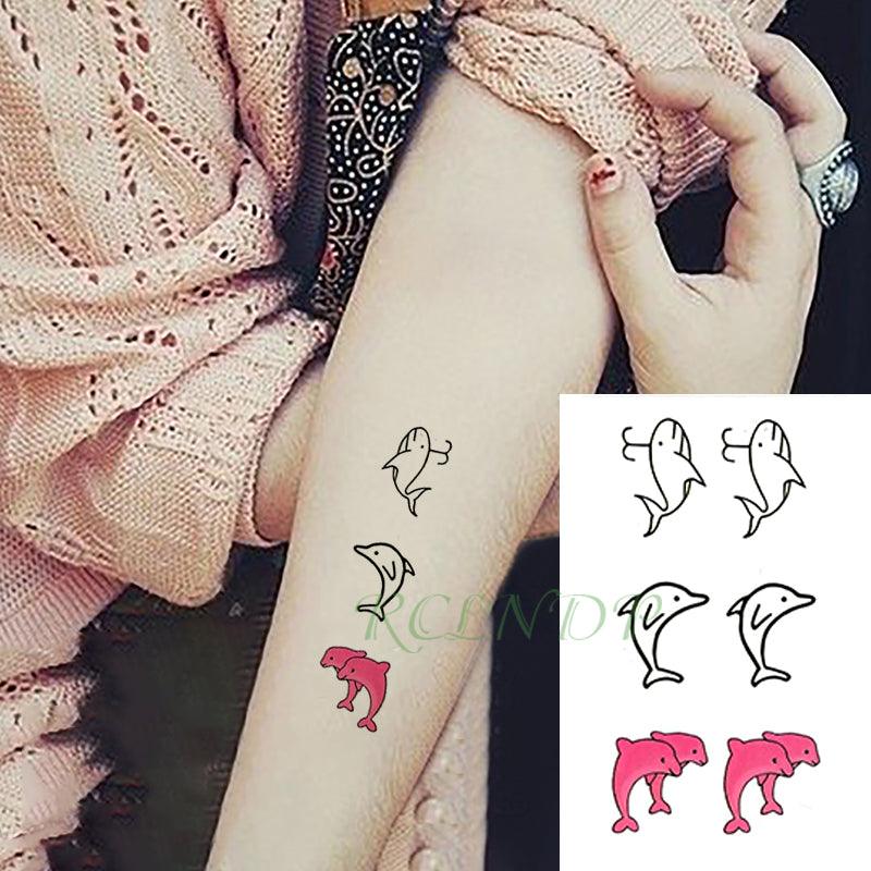 New Waterproof Temporary Sticker Tattoo Flame Heart Star Element Body Art Cute Small Tattoos For Kids Womens
