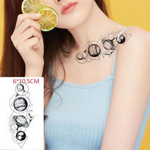 New Waterproof Temporary Sticker Tattoo Flame Heart Star Element Body Art Cute Small Tattoos For Kids Womens