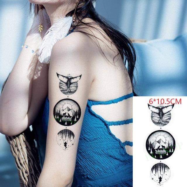 New Waterproof Temporary Sticker Tattoo Flame Heart Star Element Body Art Cute Small Tattoos For Kids Womens
