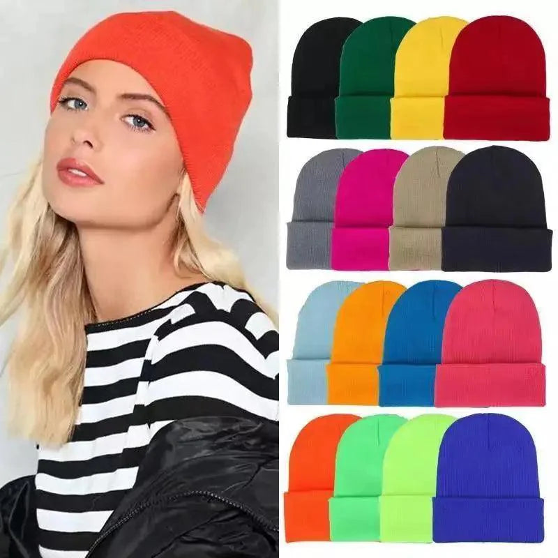 New Winter Hats for Women Men Beanies Knitted Solid Cool Hat Girls Autumn Female Beanie Warm Bonnet Casual Cap For Winter  Knitted Autumn Winter Cap Warm Elastic Winter Women and Men Hat
