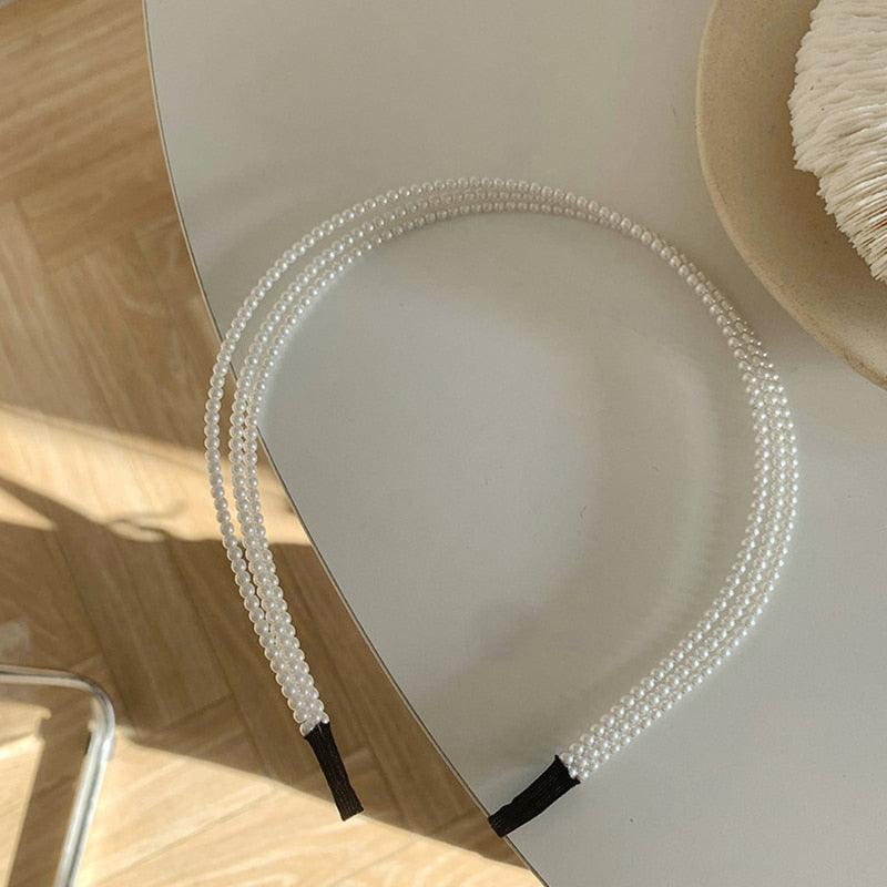 New Women Elegant Full Pearls Simple Hairbands Sweet Headband Hair Hoops Holder Ornament Head Band Lady Fashion Gorgeous Hair Accessories For Women