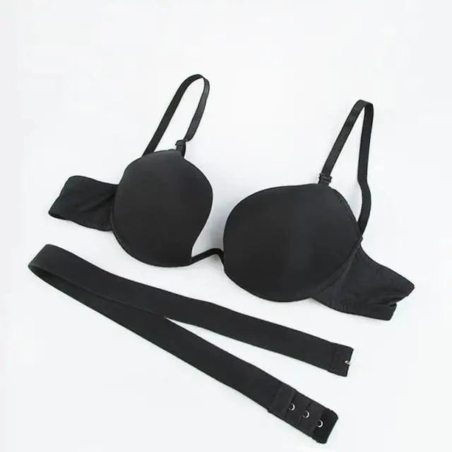 New Women Lingerie U Backless Bras Underwear Deep U Low Cut Push Up Bra Female Breathable Bra