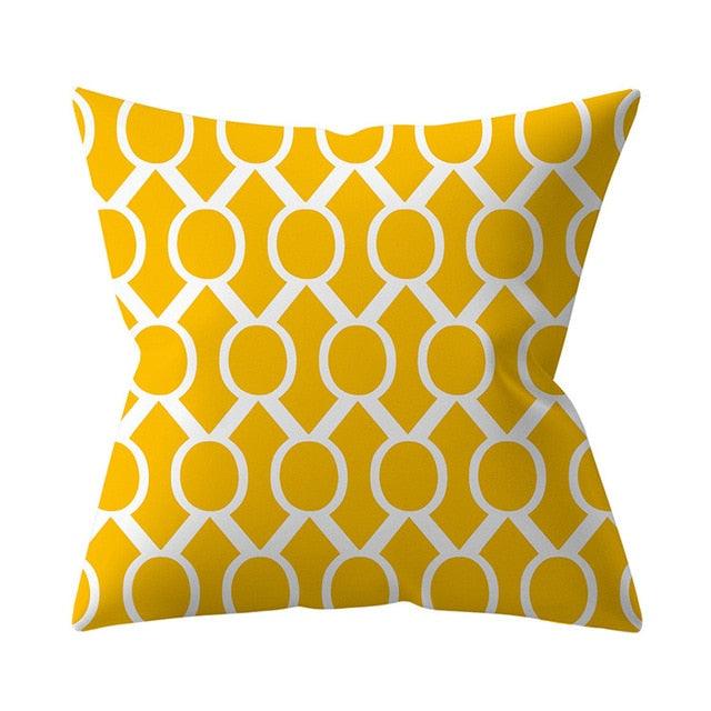 New Yellow Cushion Cases Modern Fashion Abstract Art Decorative Modern Pillow Covers Beautiful Pattern Square Pillow Case Sofa Car Couch Decorative Cover For Pillows 45x45CM
