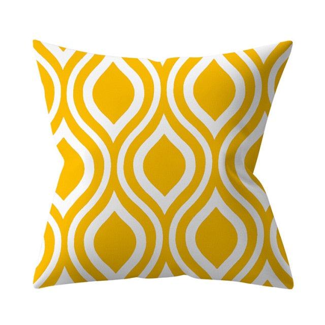 New Yellow Cushion Cases Modern Fashion Abstract Art Decorative Modern Pillow Covers Beautiful Pattern Square Pillow Case Sofa Car Couch Decorative Cover For Pillows 45x45CM