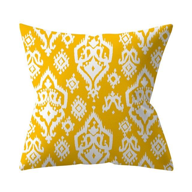 New Yellow Cushion Cases Modern Fashion Abstract Art Decorative Modern Pillow Covers Beautiful Pattern Square Pillow Case Sofa Car Couch Decorative Cover For Pillows 45x45CM