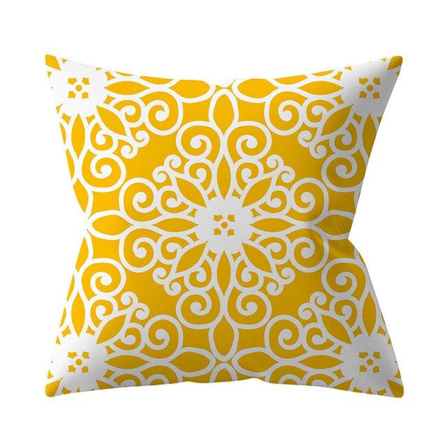 New Yellow Cushion Cases Modern Fashion Abstract Art Decorative Modern Pillow Covers Beautiful Pattern Square Pillow Case Sofa Car Couch Decorative Cover For Pillows 45x45CM