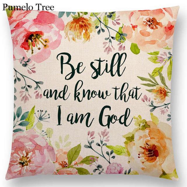 Newest Floral Quotes Decorative Pillow Covers Fresh Flowers Garland Inspirational Words Decorative Cotton Linen Throw Pillow Cushion Covers And Gifts For Women Daughter Mum Best Friend Birthday Home Decorations