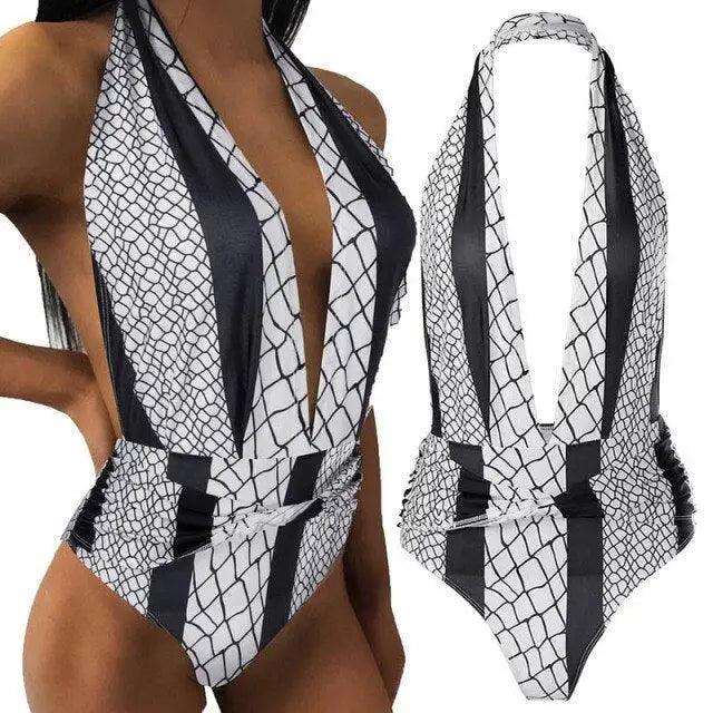 One Piece Swimsuit Women Swimwear Comfortable Bodysuit Off Shoulder Backless Beachwear Bathing Suit